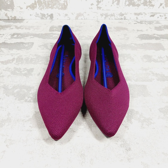 NEW Rothy's The Flat Purple Knit Pointy Toe Slip On Loafers X453 - Picture 4 of 10